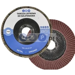 Tarcza listkowa 125 P100 ścierna lamelkowa do szlifowania DREWNO METAL STAL 10 szt