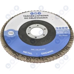 Tarcza listkowa 125 P100 ścierna lamelkowa do szlifowania DREWNO METAL STAL 10 szt