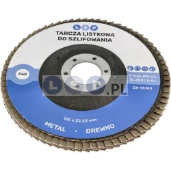 Tarcza listkowa 125 P60 ścierna lamelkowa do szlifowania DREWNO METAL STAL 10 szt