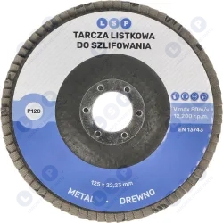 Tarcza listkowa 125 ścierna lamelkowa do szlifowania DREWNO METAL STAL ZESTAW