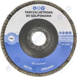 Tarcza listkowa 125 ścierna lamelkowa do szlifowania DREWNO METAL STAL ZESTAW