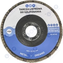 Tarcza listkowa 125 ścierna lamelkowa do szlifowania DREWNO METAL STAL ZESTAW