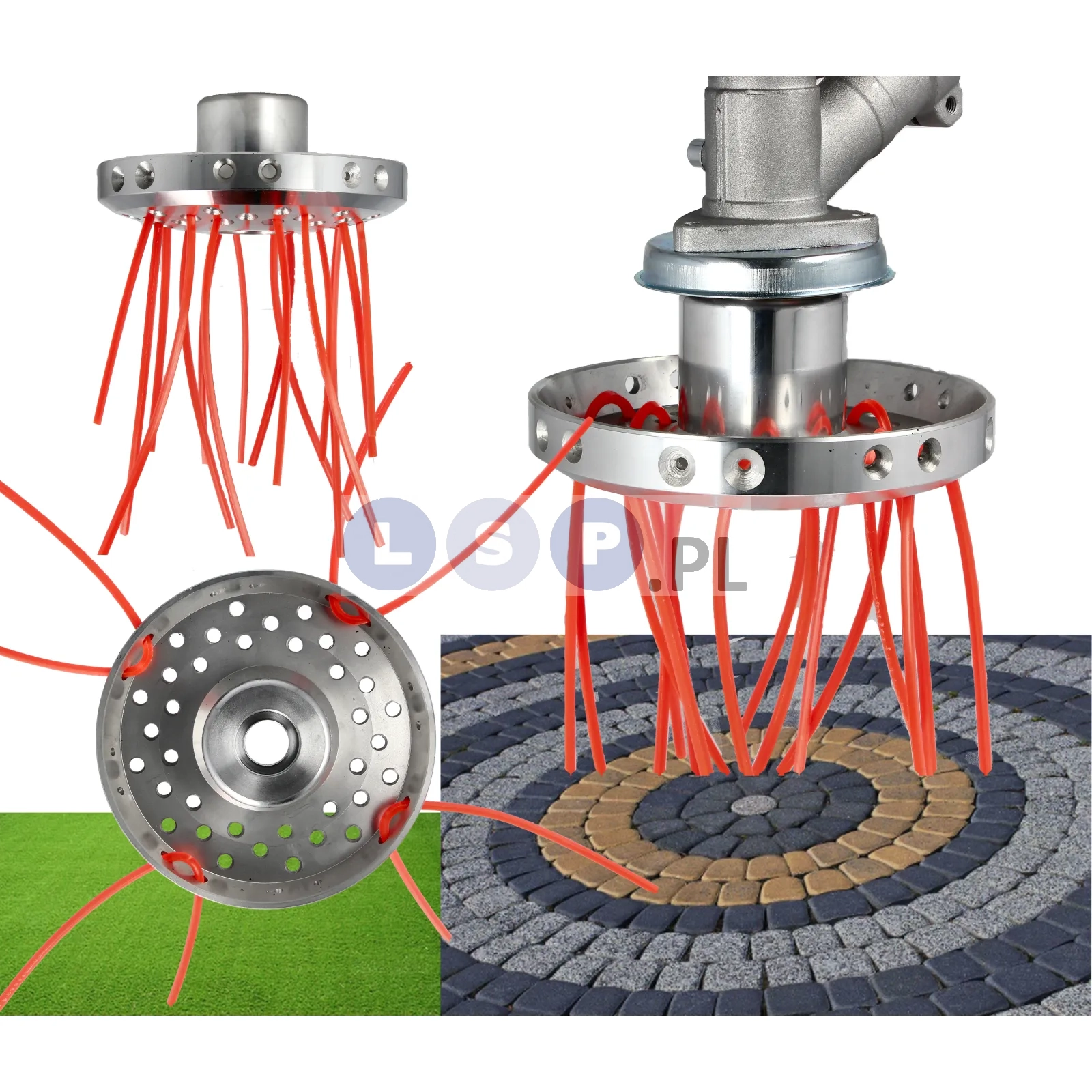 Głowica żyłkowa szczotka do kosy tarcza usuwania chwastów kostki DUŻA