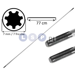 Wałek napędowy oś kosy spalinowej wał 7 frezów 7 mm 77 CM
