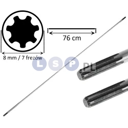 Wałek napędowy oś kosy spalinowej wał 7 frezów 8 mm 76 CM