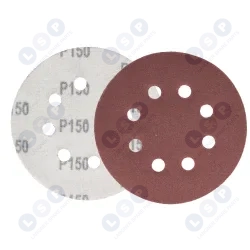 PAPIER ŚCIERNY 125 KRĄŻKI SAMOPRZYLEPNE NA RZEP Z OTWORAMI P150 X10