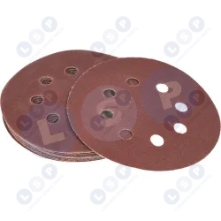 PAPIER ŚCIERNY 125 KRĄŻKI SAMOPRZYLEPNE NA RZEP Z OTWORAMI P100 X10