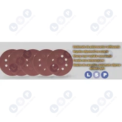 PAPIER ŚCIERNY 125 KRĄŻKI SAMOPRZYLEPNE NA RZEP Z OTWORAMI P400 X10