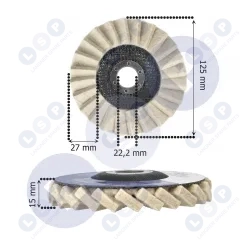 Tarcza do szlifierki polerska na szlifierkę lamelka filcowa FILC 125 MM