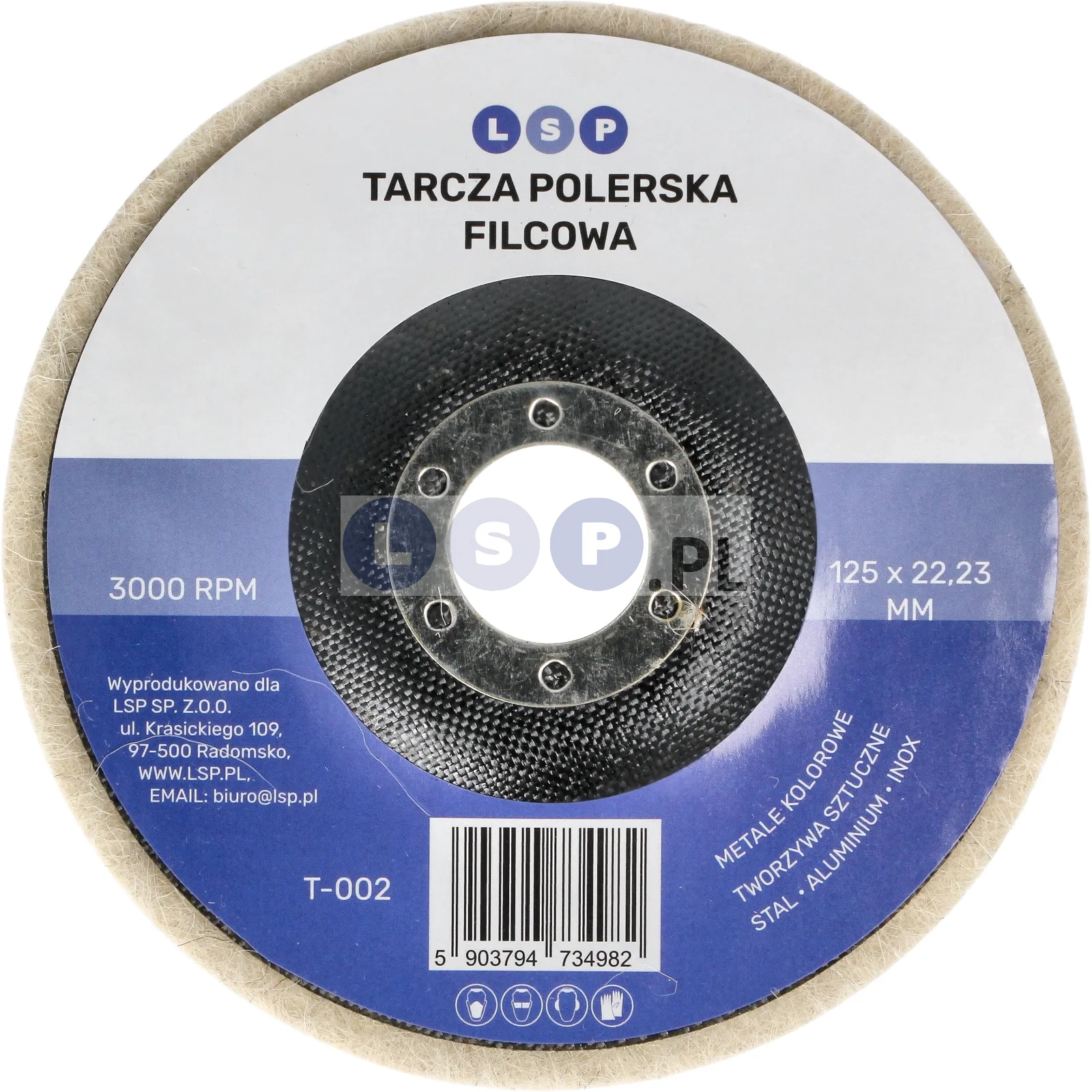 Tarcza do szlifierki polerska filcowa na szlifierkę lamelka filc 125 MM