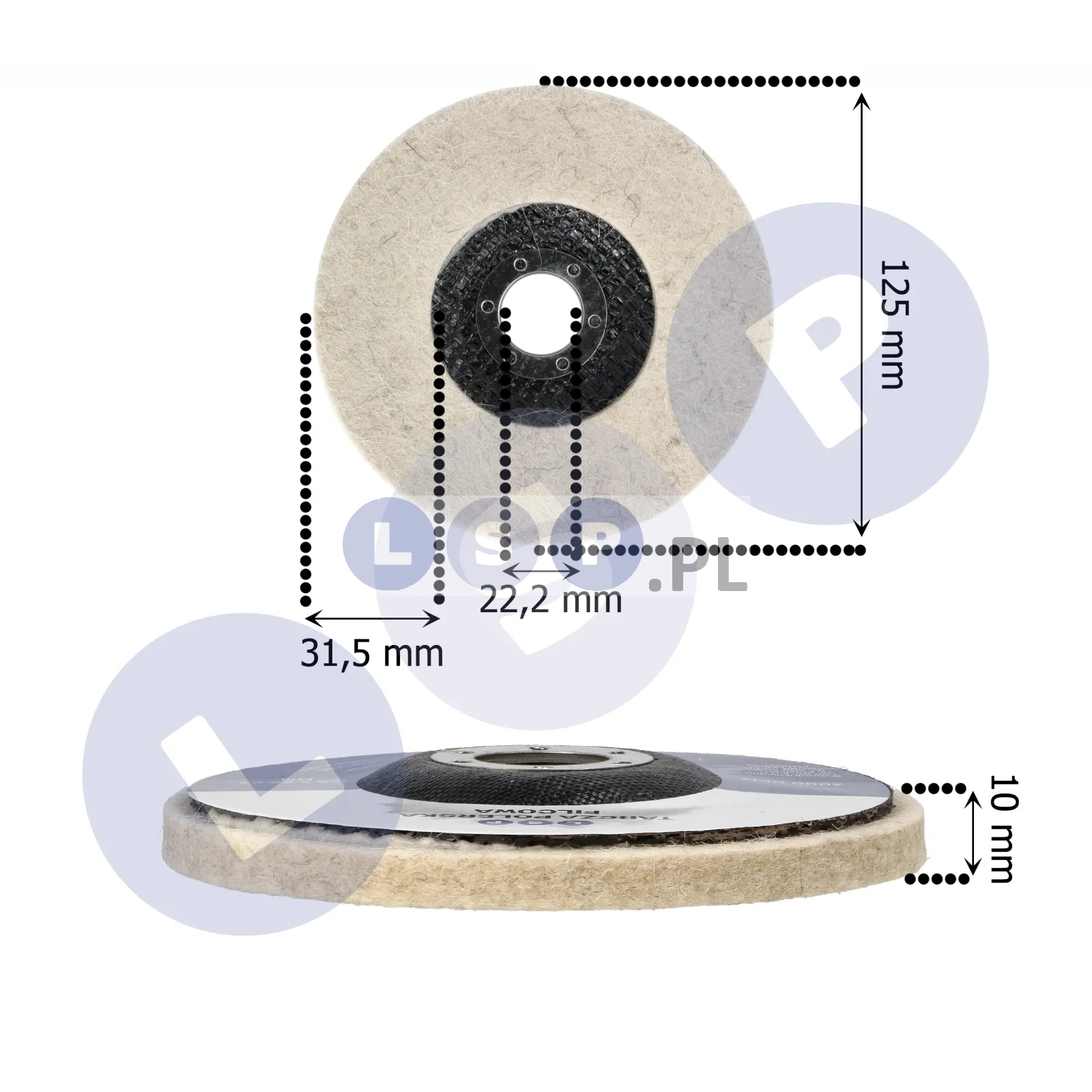 Tarcza do szlifierki polerska filcowa na szlifierkę lamelka filc 125 MM