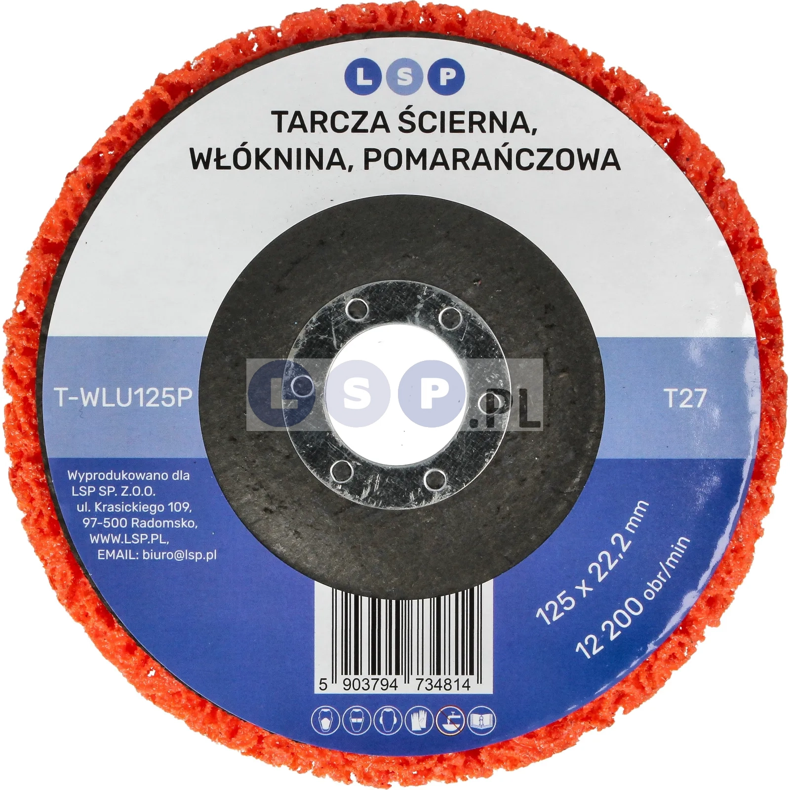 Włosy murzyna 125 tarcza ścierna do usuwania rdzy INOX METAL włóknina