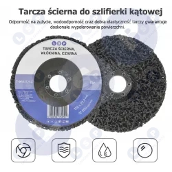 Włosy murzyna 125 tarcza ścierna do usuwania rdzy INOX METAL włóknina