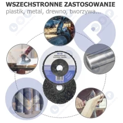 Włosy murzyna 125 tarcza ścierna do usuwania rdzy INOX METAL włóknina