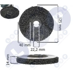 Włosy murzyna 125 tarcza ścierna do usuwania rdzy INOX METAL włóknina