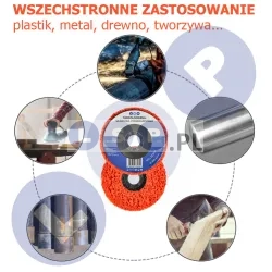 Włosy murzyna 125 tarcza ścierna do usuwania rdzy INOX METAL włóknina