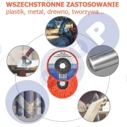 Włosy murzyna 125 tarcza ścierna do usuwania rdzy INOX METAL włóknina