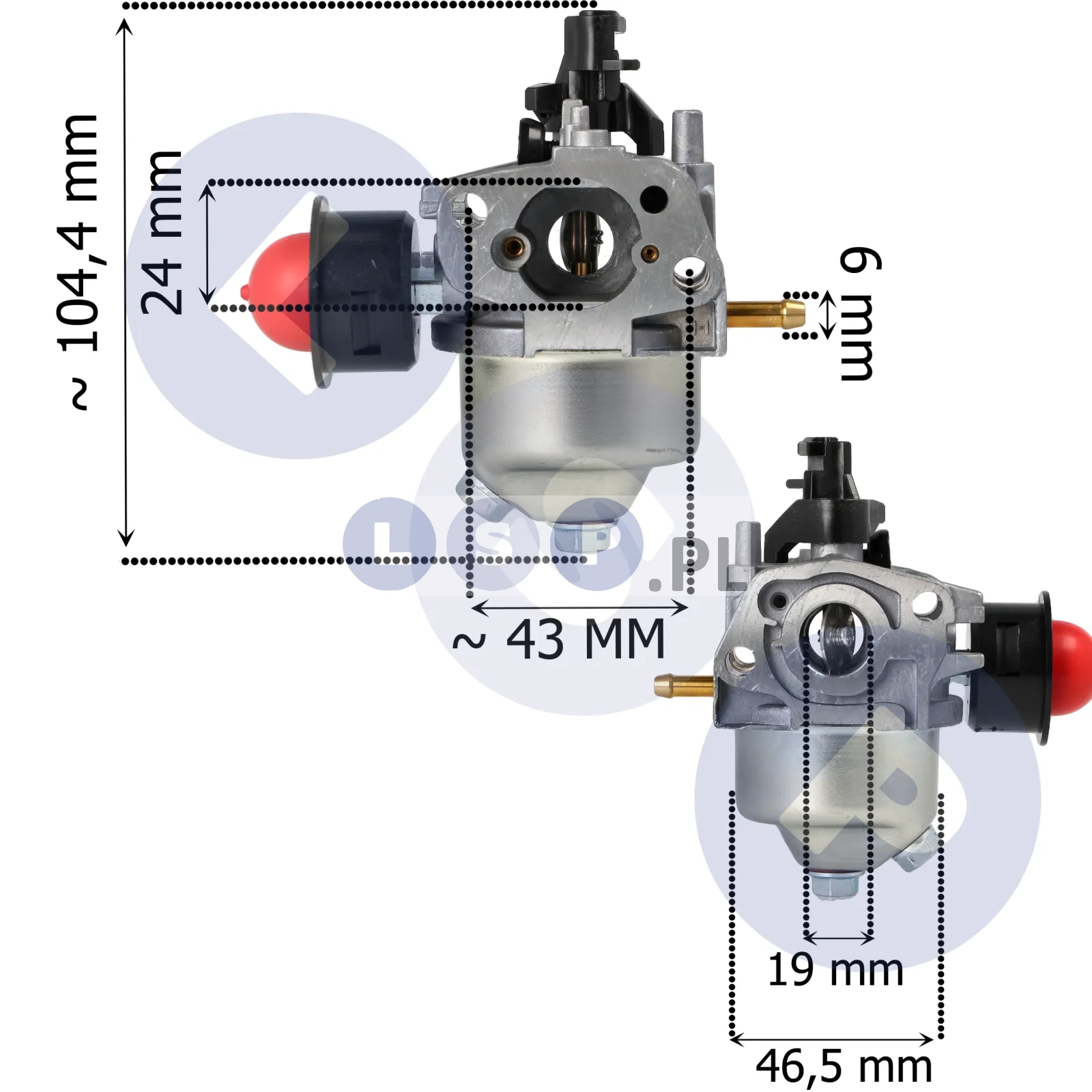 GAŹNIK KOSIARKI DO SILNIKA NAC LONCIN T575 T675 + PRIMER POMPKA