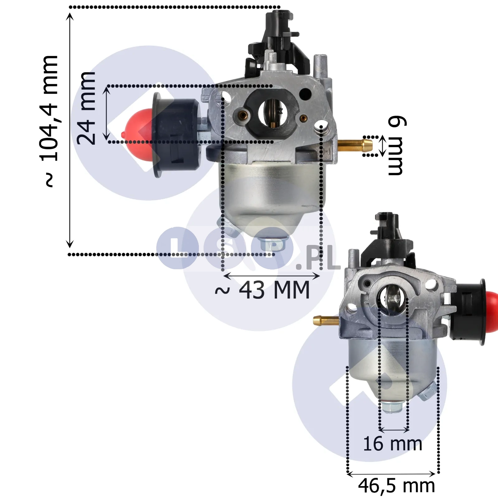 Gaźnik do kosiarki NAC LONCIN T375 T475 T575 T675 PRIMER POMPKA PALIWA