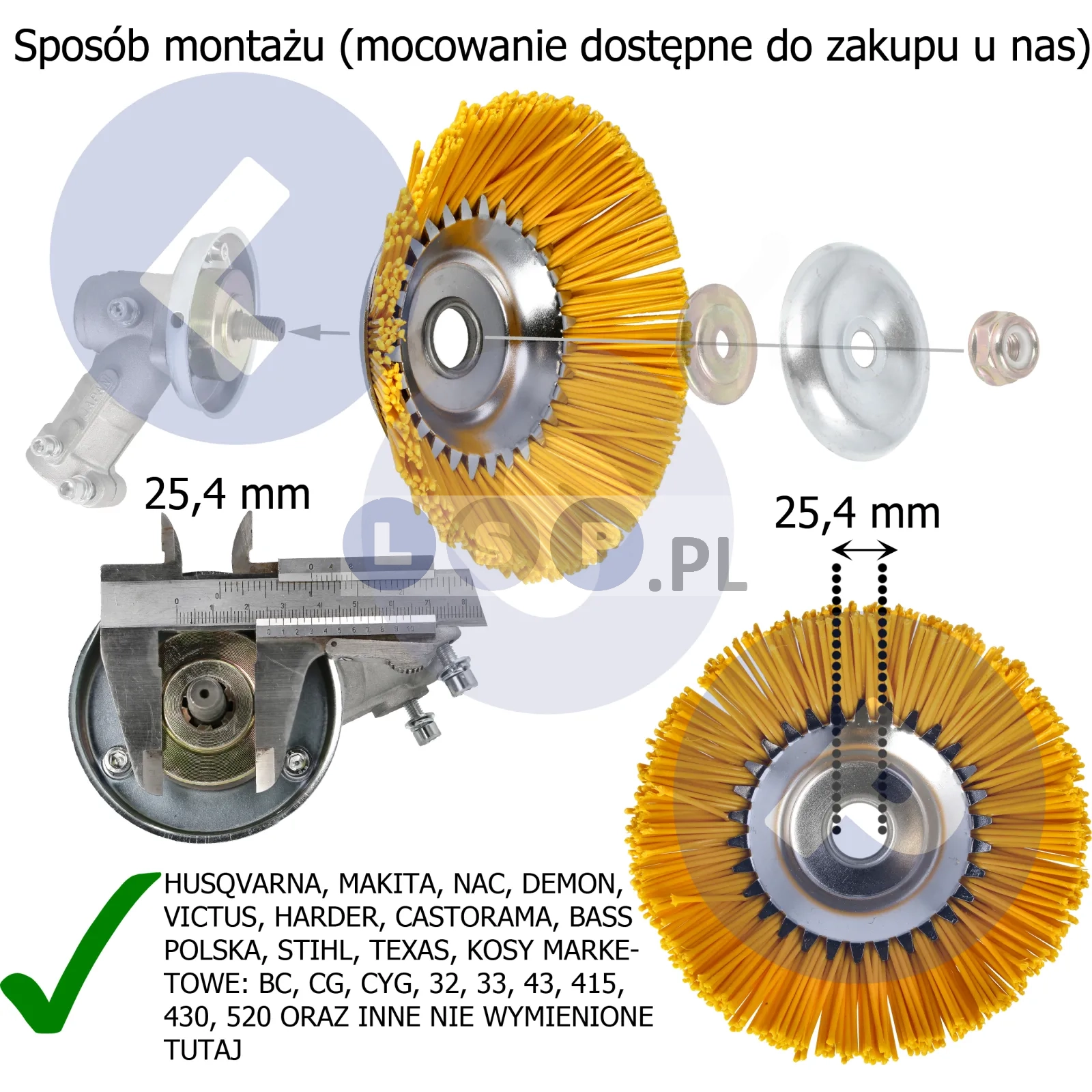 Szczotka do czyszczenia kostki brukowej do kosy spalinowej nylon