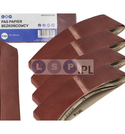 Papier bezkońcowcy 75x533 P120 12SZT  1 KPL