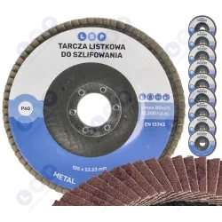 Tarcza listkowa 125 P60 ścierna lamelkowa do szlifowania DREWNO METAL STAL 10 szt