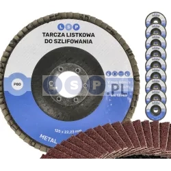 Tarcza listkowa 125 P80 ścierna lamelkowa do szlifowania DREWNO METAL STAL 10 szt