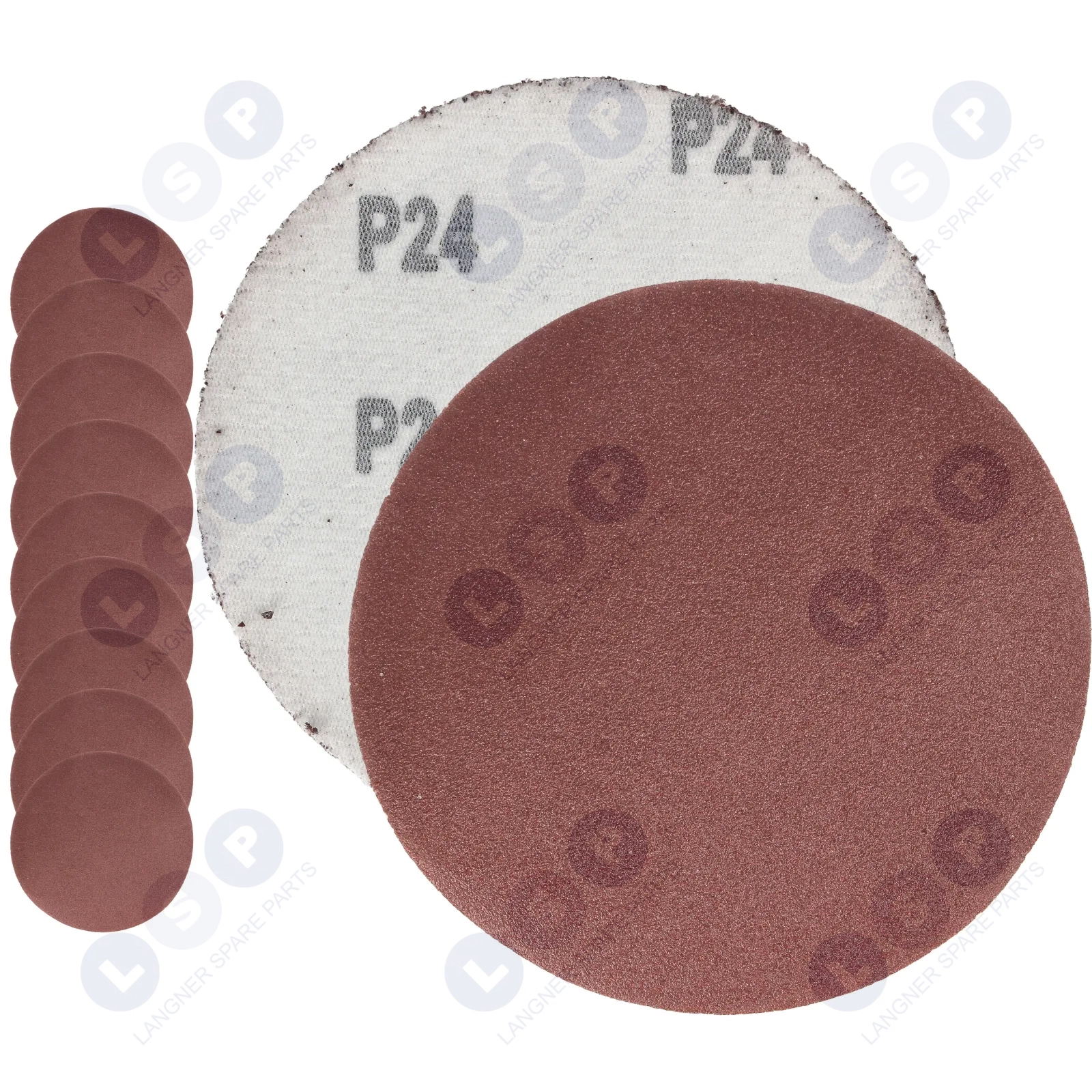 PAPIER ŚCIERNY 125 KRĄŻKI SAMOPRZYLEPNE NA RZEP DO SZLIFIERKI P24 X10