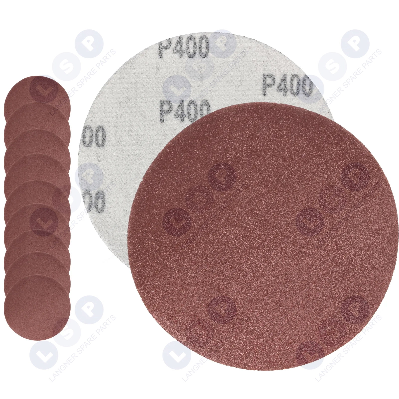 PAPIER ŚCIERNY 125 KRĄŻKI SAMOPRZYLEPNE NA RZEP DO SZLIFIERKI P400 X10