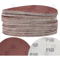 PAPIER ŚCIERNY 125 KRĄŻKI SAMOPRZYLEPNE NA RZEP DO SZLIFIERKI P100 X50