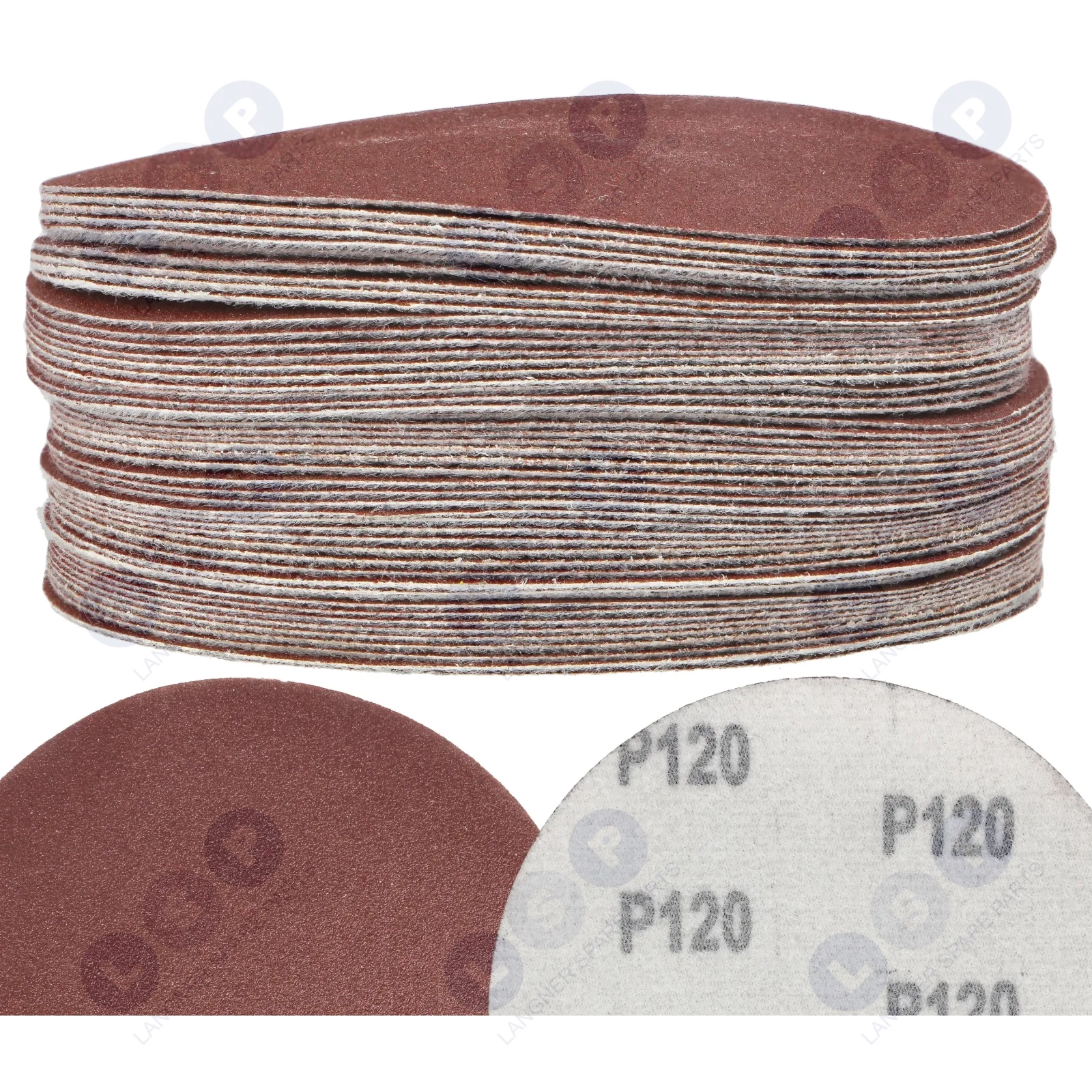 PAPIER ŚCIERNY 125 KRĄŻKI SAMOPRZYLEPNE NA RZEP DO SZLIFIERKI P120 X50