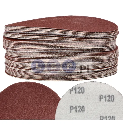 Papier ścierny na rzep 125 MM GR120 krążek ścierny 50 sztuk