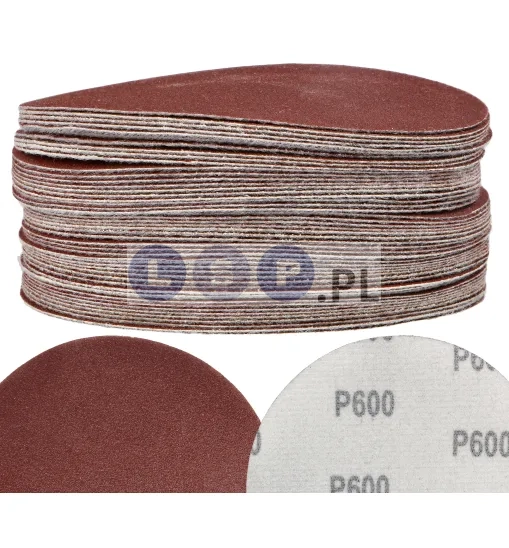 Papier ścierny na rzep 125 MM GR600 krążek ścierny 50 sztuk