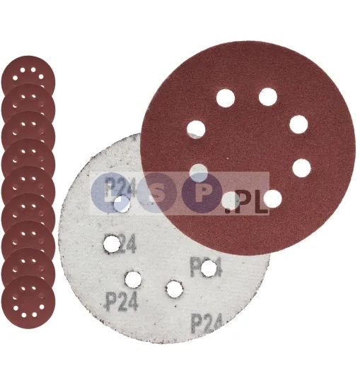 Papier ścierny na rzep 125 MM do szlifierki oscylacyjnej GR24 x10