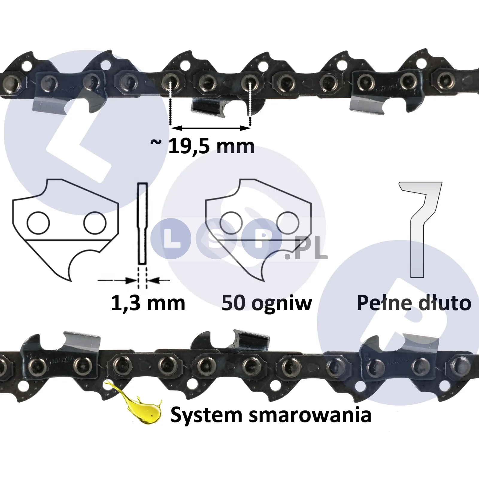 Łańcuch do piły STIHL 35CM 50 OGNIW 3/8 1.3 MM