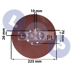 Papier ścierny krążek na rzep do żyrafy gipsu 225 mm GR100 z otworami