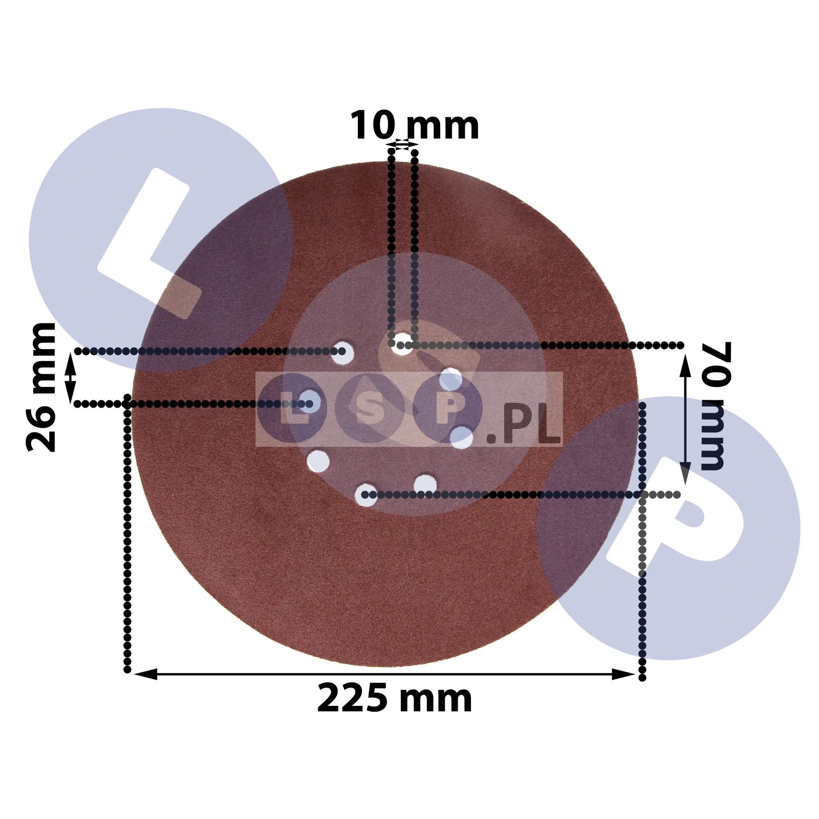 Papier ścierny krążek na rzep do żyrafy gipsu 225 mm GR100 z otworami