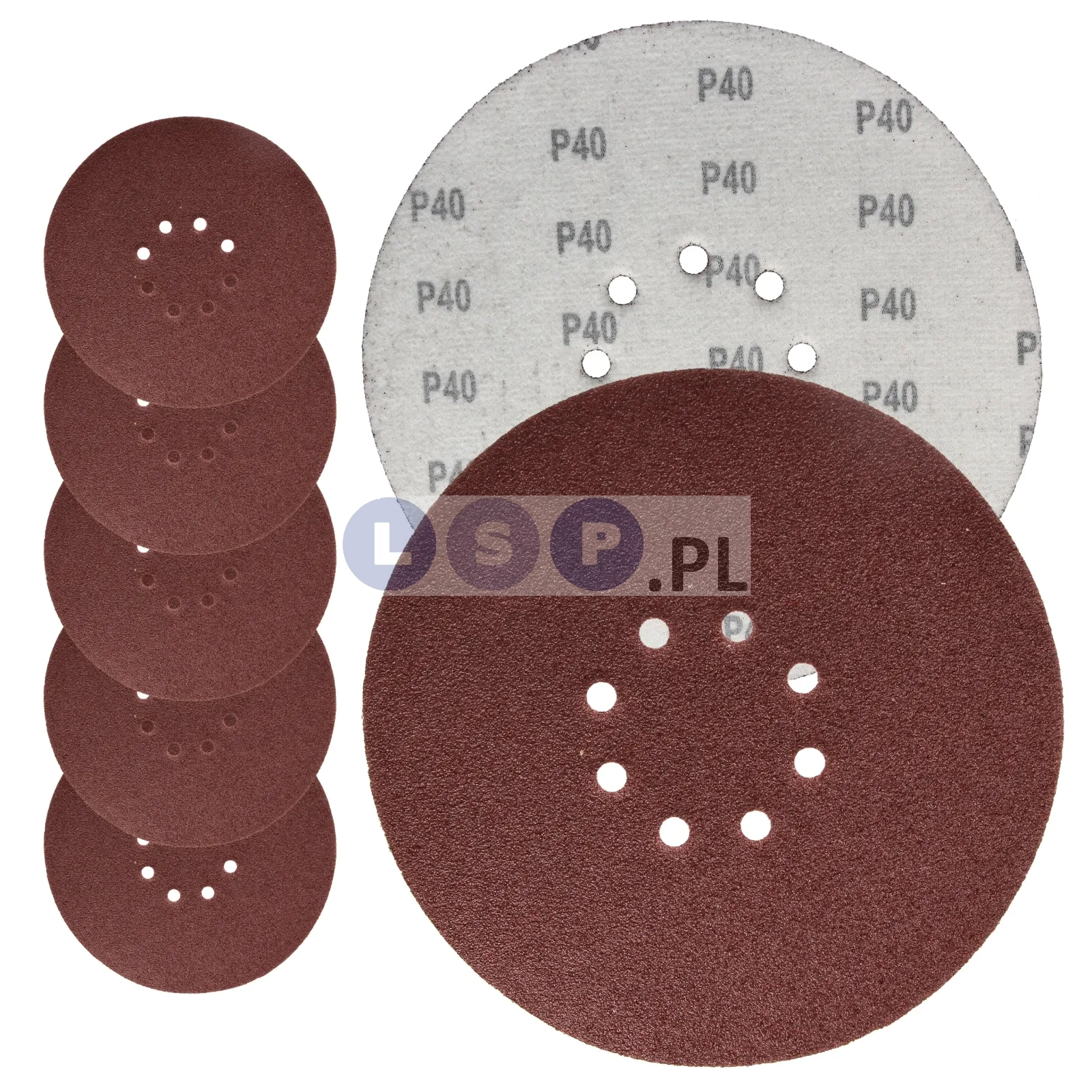 Papier ścierny krążek na rzep do żyrafy gipsu 225 mm GR40 z otworami