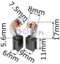 Szczotki węglowe 6x9x11 mm MAKITA CB406 CB407 CB418 CB419