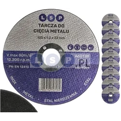 Tarcza tarcze do cięcia metalu 125 INOX STALI NIERDZEWNEJ INOX 10 sztuk