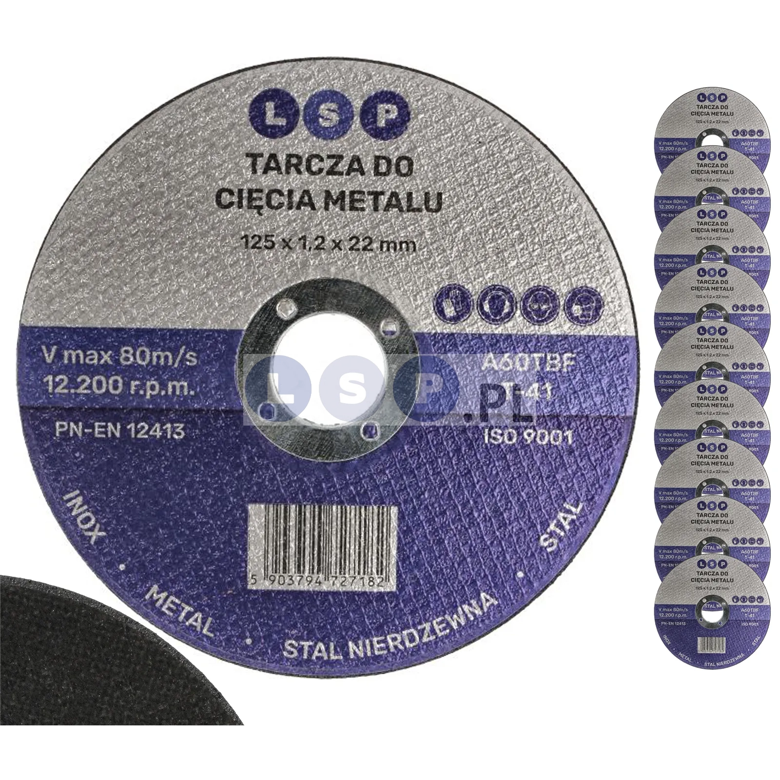 Tarcza tarcze do cięcia metalu 125 INOX STALI NIERDZEWNEJ INOX 10 sztuk