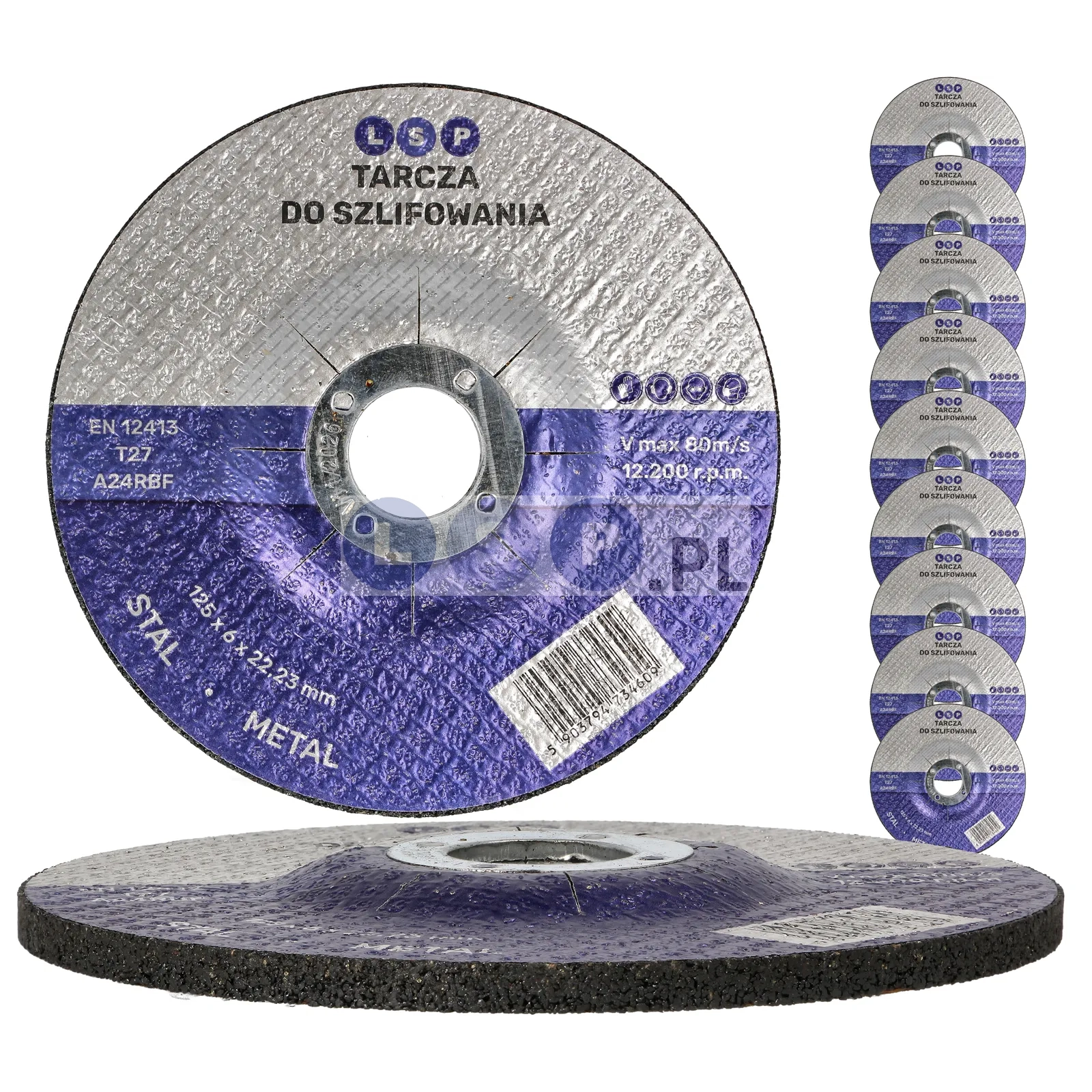 Tarcze do szlifowania metalu 125 mm x 6 mm zestaw 10 sztuk