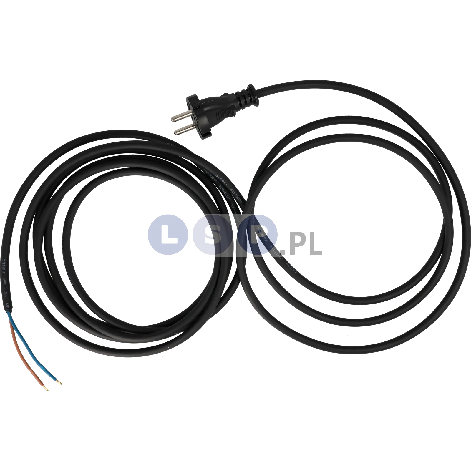 Przewód kabel wtyczka POLSKI gumowy 2x1,0 mm 4.5m