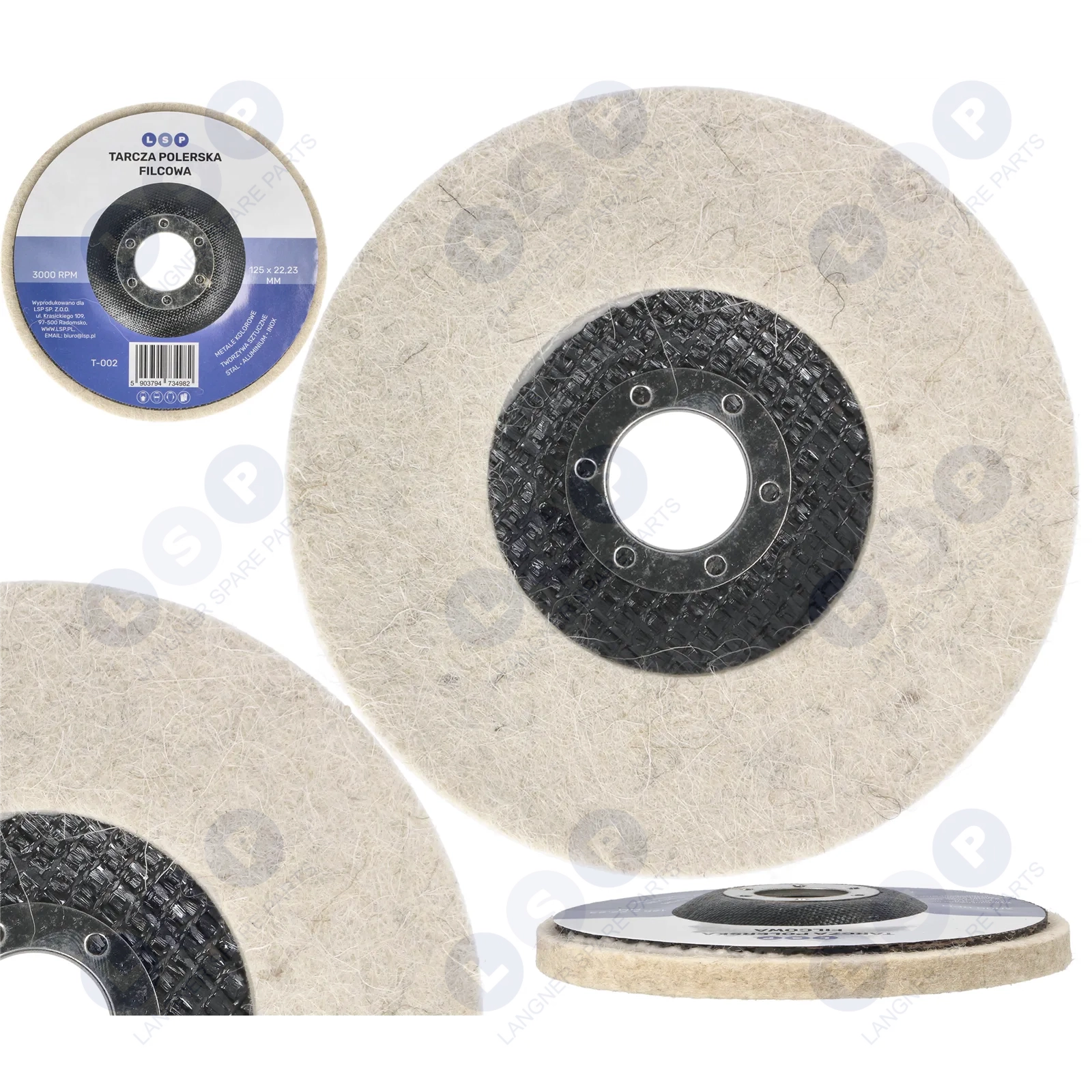 Tarcza polerska do szlifierki kątowej filcowa 125MM pełna