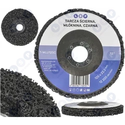 Tarcza ścierna z włókniny włosy murzyna 125MM czarna