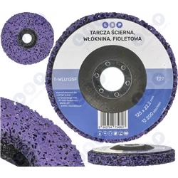 Tarcza ścierna z włókniny włosy murzyna 125MM fioletowa