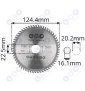 Tarcza widiowa do cięcia drewna piła 125 MM x 22,2 60T węglik widia
