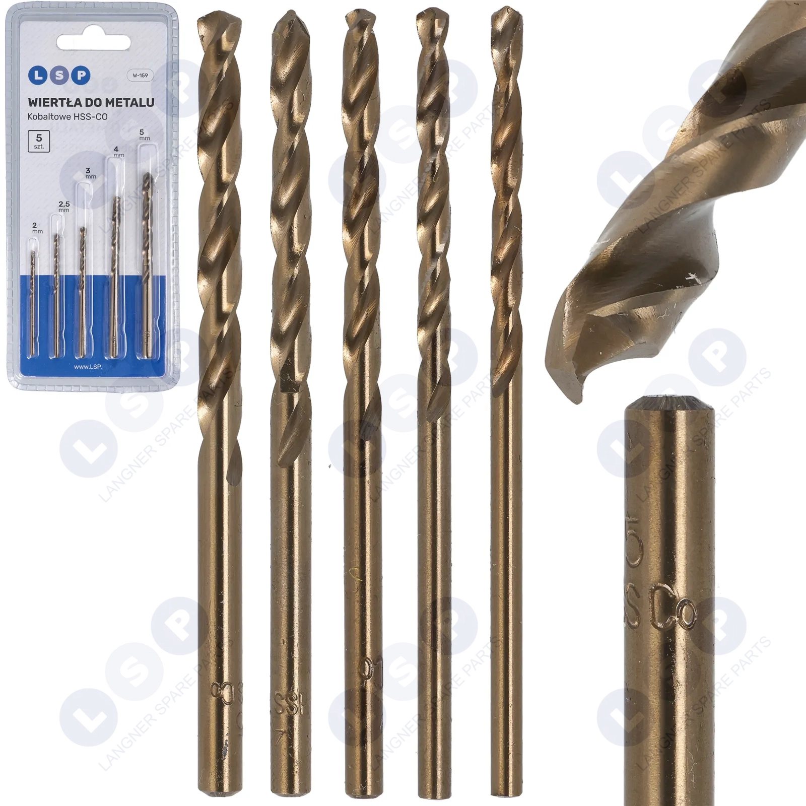 Wiertło do stali metalu HSS zestaw wierteł 2 - 5 MM 5sztuk