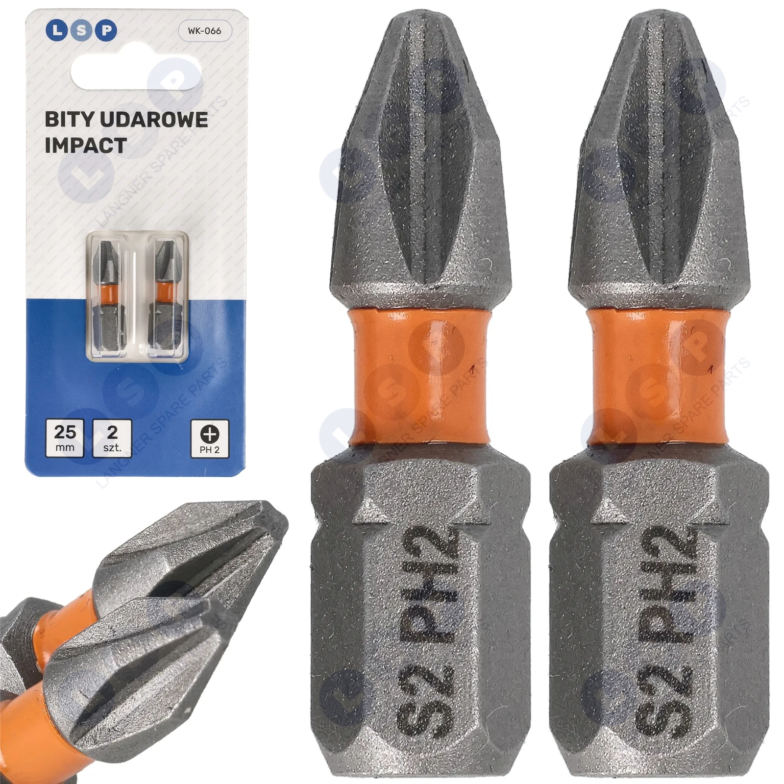 Bit udarowy PHILIPS PH2 25 MM LSP IMPACT zestaw bitów 2 SZTUKI
