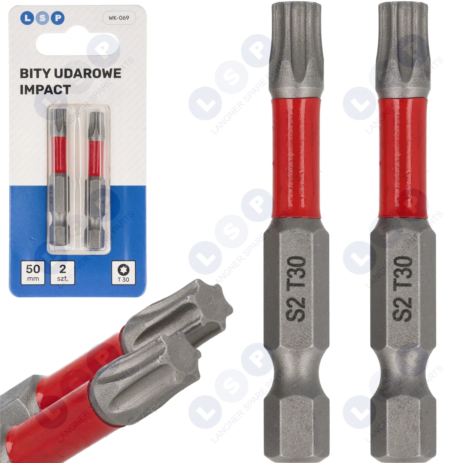 Bit udarowy TORX T30 50 MM LSP IMPACT zestaw bitów 2 SZTUKI